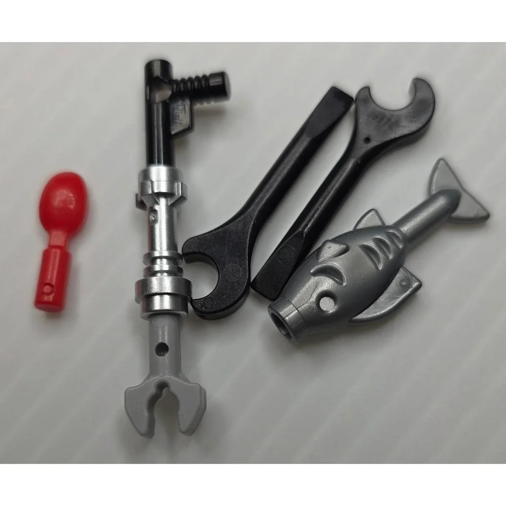 LEGO Minifigure Tool & Accessory Lot Wrenches Fish Red Spoon Mixed Parts